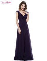 Evening Dresses Ever Pretty Women V-neck Empire Waist Burgundy Wine Red EP08500 2018 Special Occasion Evening Dress Party Dress