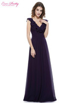 Evening Dresses Ever Pretty Women V-neck Empire Waist Burgundy Wine Red  HE08500 2017 Special Occasion Evening Dress