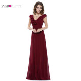 Evening Dresses Ever Pretty Women V-neck Empire Waist Burgundy Wine Red  HE08500 2017 Special Occasion Evening Dress