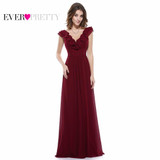 Evening Dresses Ever Pretty Women V-neck Empire Waist Burgundy Wine Red  HE08500 2017 Special Occasion Evening Dress