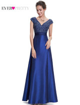 Evening Dress Special Occasion Ever Pretty HE08495 Women Sexy V-neck Ruched Waist  2017 Royal Blue Dress Evening Dress