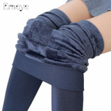 ERAEYE Autumn Winter High Quality Waist Elastic Velvet Leggings Slim Warm One Pants Thermal Leggings Thick Warm Pants For Women