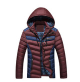 ENWAYEL Autumn Winter Fashion Hood Padded Quilted Headset Men Jacket Coat Warm Male Jackets Parka Hooded Casual Wadded Outerwear