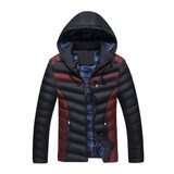 ENWAYEL Autumn Winter Fashion Hood Padded Quilted Headset Men Jacket Coat Warm Male Jackets Parka Hooded Casual Wadded Outerwear