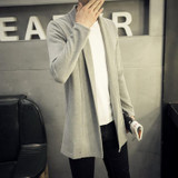 Envmenst 2017 Spring Autumn Men Sweater Turn Down Collar Long Cardigan Fashion Plus Size Clothing Pure Color Sweater 5XL