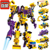 Enlighten Mecha Educational Building Blocks Toys Children Robot Truck Hero Destroyer Car Vehicle Compatible With Legoe Stickers
