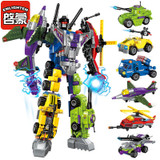Enlighten Mecha Educational Building Blocks Toys Children Robot Truck Hero Destroyer Car Vehicle Compatible With Legoe Stickers