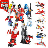 Enlighten Mecha Educational Building Blocks Toys Children Robot Truck Hero Destroyer Car Vehicle Compatible With Legoe Stickers