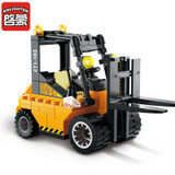 Enlighten Building Blocks City Forklift Truck Building Blocks Boys&amp;Girls Blocks City Construction Model Bricks Toys For Chlidren
