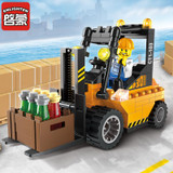 Enlighten Building Blocks City Forklift Truck Building Blocks Boys&amp;Girls Blocks City Construction Model Bricks Toys For Chlidren