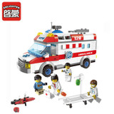 ENLIGHTEN 328pcs Ambulance Car ABS Building Blocks DIY Assembling Bricks Brand Toy For Children Birthday Gifts