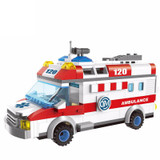 ENLIGHTEN 328pcs Ambulance Car ABS Building Blocks DIY Assembling Bricks Brand Toy For Children Birthday Gifts