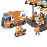 ENLIGHTEN 337pcs City Express Station Cars ABS Building Blocks Brand Toy DIY Assembling Bricks Kids Favorite Gifts