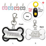 Engraved Pet Dog Tags Custom Cat ID Name Tags for Pets Personalized Paw Bone Shape FREE Gift S L