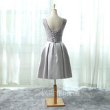 Gray Lace Plus Size Cocktail Dress Knee-length Elegant Satin Cocktail Dress robe de cocktail Party Dresses cocktail mekko