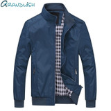 Grandwish Plus Size 6XL Men's Jacket Male Overcoat Casual Solid Jacket Slim Fit Stand Collar Zipper Men Jackets Coat,DA014