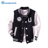Grandwish Boys Baseball Coats Girls PU Leather Jacket Kids Sports Outerwear Autumn Coat Children Casual Clothes 24M-14T, SC605