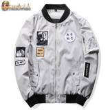 Grandwish 2017 New Men Bomber Jacket Hip Hop Patch Designs Slim Fit Pilot Bomber Jacket Coat Men Jackets Plus Size 4XL,PA573