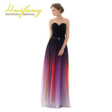 Gradient Prom Dresses Sweetheart Chiffon Ruched Long Omre Evening Party Dresses Colorful Graduation Party Gowns robe de soiree