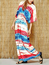 Gradient Floral Printed Loose Maxi Dress