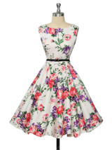 Grace Karin Womens Cocktail Dresses Summer style Floral Print Retro Vintage 50s Casual Party Rockabilly Dress Vestidos Femininos