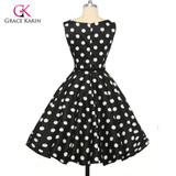 Grace Karin Womens Cocktail Dresses Summer style Floral Print Retro Vintage 50s Casual Party Rockabilly Dress Vestidos Femininos