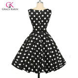 Grace Karin Womens Cocktail Dresses Summer style Floral Print Retro Vintage 50s Casual Party Rockabilly Dress Vestidos Femininos
