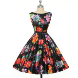 Grace Karin Womens Cocktail Dresses Summer style Floral Print Retro Vintage 50s Casual Party Rockabilly Dress Vestidos Femininos