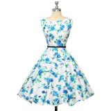 Grace Karin Womens Cocktail Dresses Summer style Floral Print Retro Vintage 50s Casual Party Rockabilly Dress Vestidos Femininos