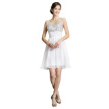 Grace Karin White Blue Sexy Backless Short Cocktail Dresses Beading Sequin School Party Gown robe de cocktail Sexy CL7507