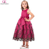 Grace Karin Toddler Flower Girl Dresses Pink Tulle Kids Prom Ball Gowns Princess Pageant Party First Communion Dress With Bow