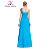 Grace Karin Special Occasion Dresses Cheap One Shoulder Red Yellow Gray Blue Long Bridesmaid Dresses Beautiful Empire Prom Dress