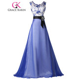 Grace Karin Sleeveless Blue Long Evening Dresses 2017 Abendkleider Sexy Lace Sequins Beading Party Evening Gown for Dinner Night Grace Karin Sleeveless Blue Long Evening Dresses 2017 Abendkleider Sexy Lace Sequins Beading Party Evening Gown for Dinner Night