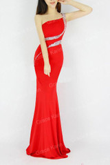 Grace Karin Sexy One Shoulder Mermaid Evening Dresses Long Bodycon Formal Gowns Backless Party Dresses 2017 abendkleider 6062