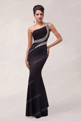 Grace Karin Sexy One Shoulder Mermaid Evening Dresses Long Bodycon Formal Gowns Backless Party Dresses 2017 abendkleider 6062