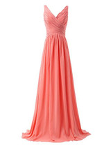 Grace Karin Prom Dresses V Neck Chiffon Purple Green Special Occasion Dresses Formal Gowns Elegant Long Wedding Party Dress Prom
