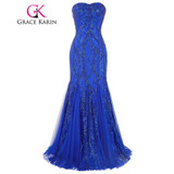 Grace Karin Prom Dress Long 2017 Royal Blue Mermaid Evening Gowns Sweetheart Sexy Strapless Ballkleider Lang Tulle Prom Dresses Grace Karin Prom Dress Long 2017 Royal Blue Mermaid Evening Gowns Sweetheart Sexy Strapless Ballkleider Lang Tulle Prom Dresses
