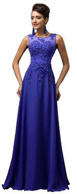 Grace Karin Plus Size Appliques Beading Chiffon Long Evening Dress Formal Party Prom Gowns Robes De Soiree Evening Dresses 2017