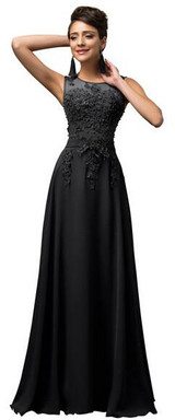 Grace Karin Plus Size Appliques Beading Chiffon Long Evening Dress Formal Party Prom Gowns Robes De Soiree Evening Dresses 2017
