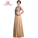 Grace Karin One Shoulder Sequin Formal Evening Dress Empire Elegant Long Evening Gowns Night Party Dresses robe de soiree 007529