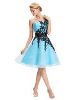 Grace Karin One shoulder puffy Lace Short Prom Dresses 2017 White Black Blue Yellow Organza sexy Evening prom Gowns 4288 Grace Karin One shoulder puffy Lace Short Prom Dresses 2017 White Black Blue Yellow Organza sexy Evening prom Gowns 4288