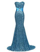 Grace Karin Mermaid Evening Dress Elegant Strapless Sequined Evening Gowns Golden Silver Long Special Occasion Formal Dress 2017