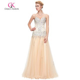 Grace Karin Mermaid Tulle Evening Dress Long 2017 New Arrival Formal Party Gown Sequin Beaded Sleeveless V Neck Evening Dresses Grace Karin Mermaid Tulle Evening Dress Long 2017 New Arrival Formal Party Gown Sequin Beaded Sleeveless V Neck Evening Dresses
