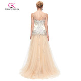 Grace Karin Mermaid Tulle Evening Dress Long 2017 New Arrival Formal Party Gown Sequin Beaded Sleeveless V Neck Evening Dresses Grace Karin Mermaid Tulle Evening Dress Long 2017 New Arrival Formal Party Gown Sequin Beaded Sleeveless V Neck Evening Dresses