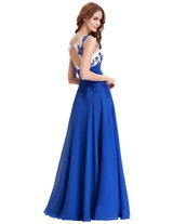 Grace Karin Long Prom Dresses 2017 new arrival bead sequin sleeveless Abendkleider royal blue special occasion dress party gown