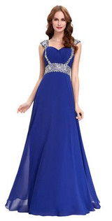 Grace Karin Long Evening Dress 2017 Beaded Chiffon Elegant Evening Prom Dresses Wedding Party Special Occasion Dresses Summer