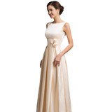Grace Karin Long Evening Dress New Sleeveless Satin Apricot Evening Gowns Formal Party Dresses Vestido De Festa Longo 2017