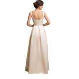 Grace Karin Long Evening Dress New Sleeveless Satin Apricot Evening Gowns Formal Party Dresses Vestido De Festa Longo 2017