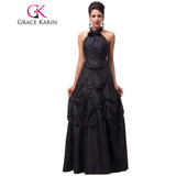 Grace Karin Long Black Formal Evening Dresses Women Elegant Party Dress Halter Robes De Soiree Taffeta Dinner Evening Gowns 2017 Grace Karin Long Black Formal Evening Dresses Women Elegant Party Dress Halter Robes De Soiree Taffeta Dinner Evening Gowns 2017