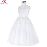 Grace Karin Flower Girl Dresses White Wedding Party Ball Gowns Fashion Toddler Dress Kids Princess Pageant Dresses With Lace